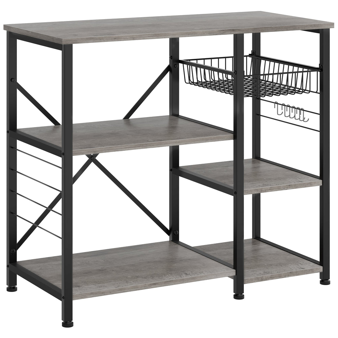 Walsunny Kitchen Bakers Rack , Coffee Bar Table 4Tiers（Clearance）
