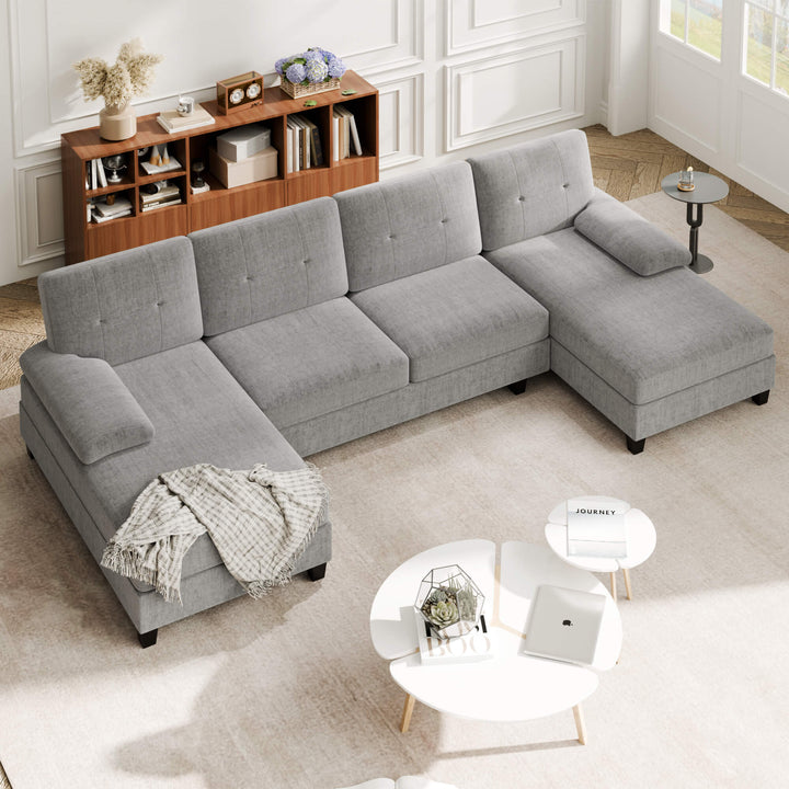 WALSUNNY 106'' Sectional Sofa Couches #color_light-grey