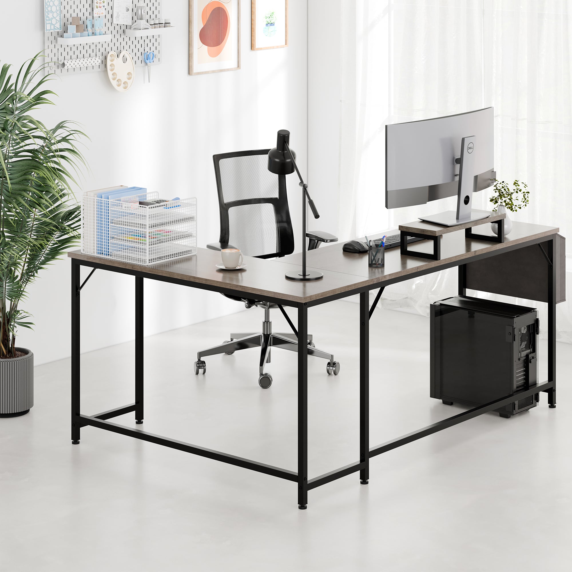 Walsunny 55 inch Home Office Desk with Storage Bag, Study