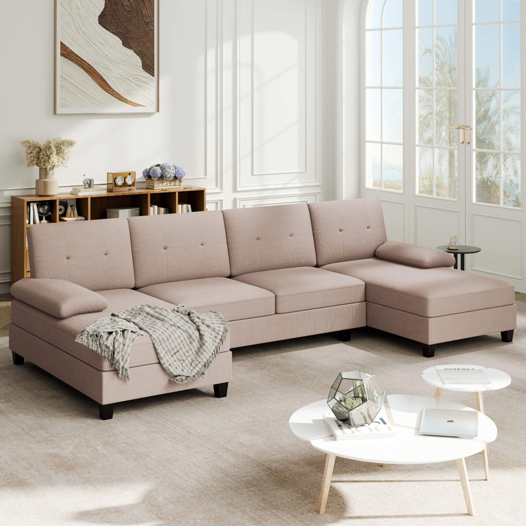 WALSUNNY 106'' Sectional Sofa Couches #color_cream