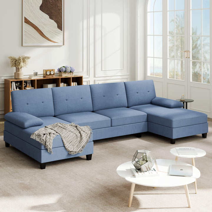 WALSUNNY 106'' Sectional Sofa Couches #color_blue