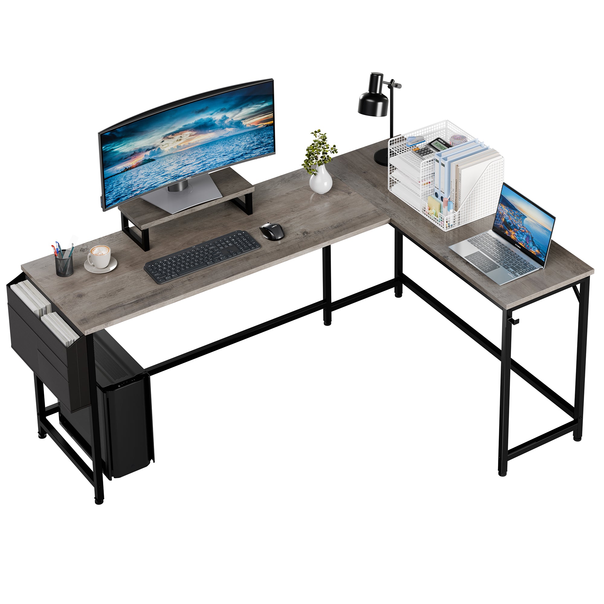 Walsunny 55 inch Home Office Desk with Storage Bag, Study