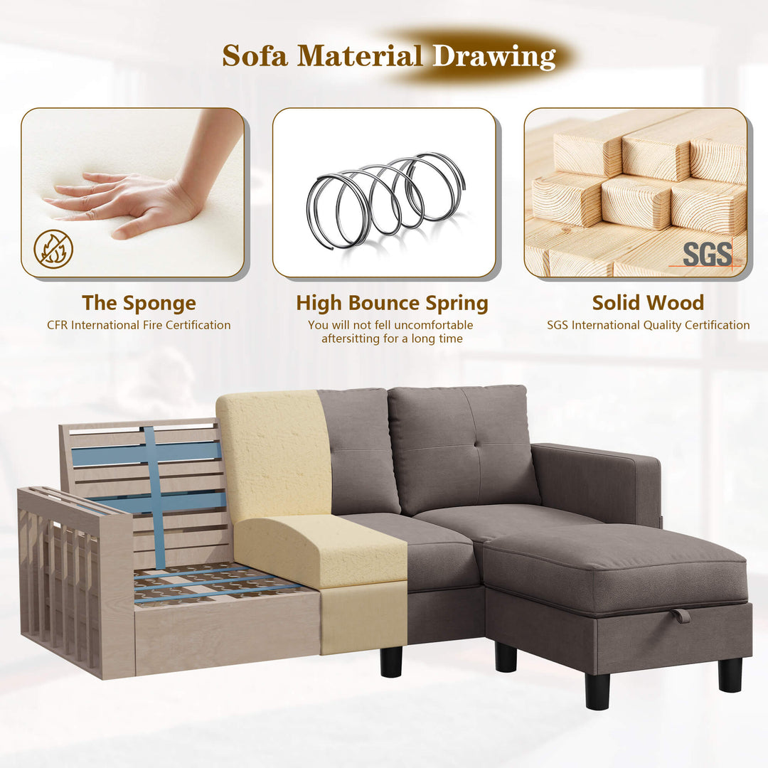 sectional couch WALSUNNY livingroom sectional couch sectional couch #color_brown