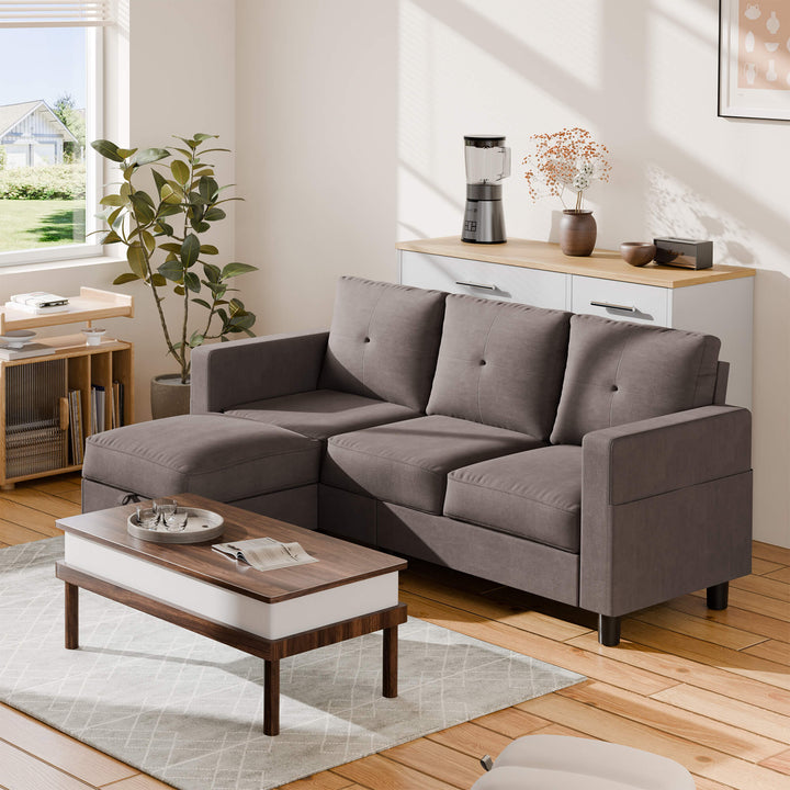 sectional couch WALSUNNY livingroom sectional couch sectional couch #color_brown