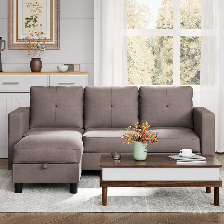 sectional couch WALSUNNY livingroom sectional couch sectional couch #color_brown