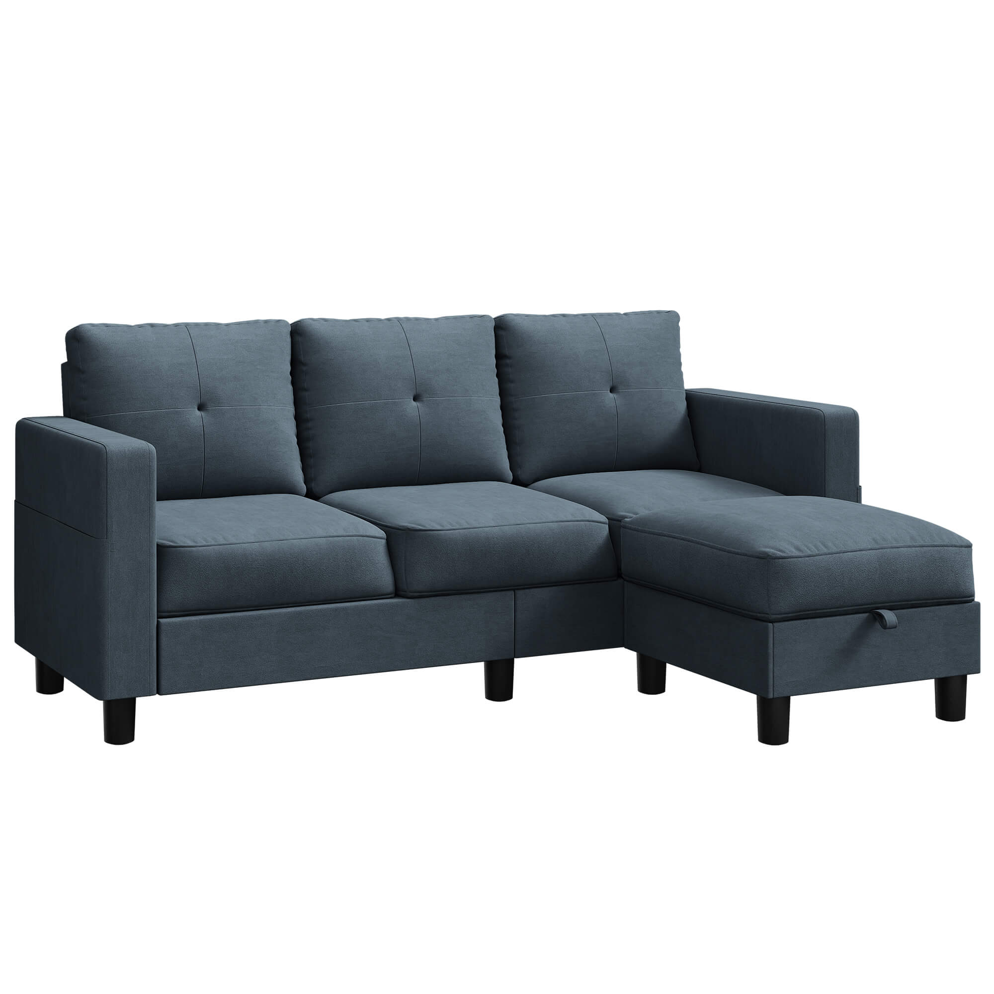 Walsunny 3-Seat Modern Sectional Sofa With Reversible Chaise