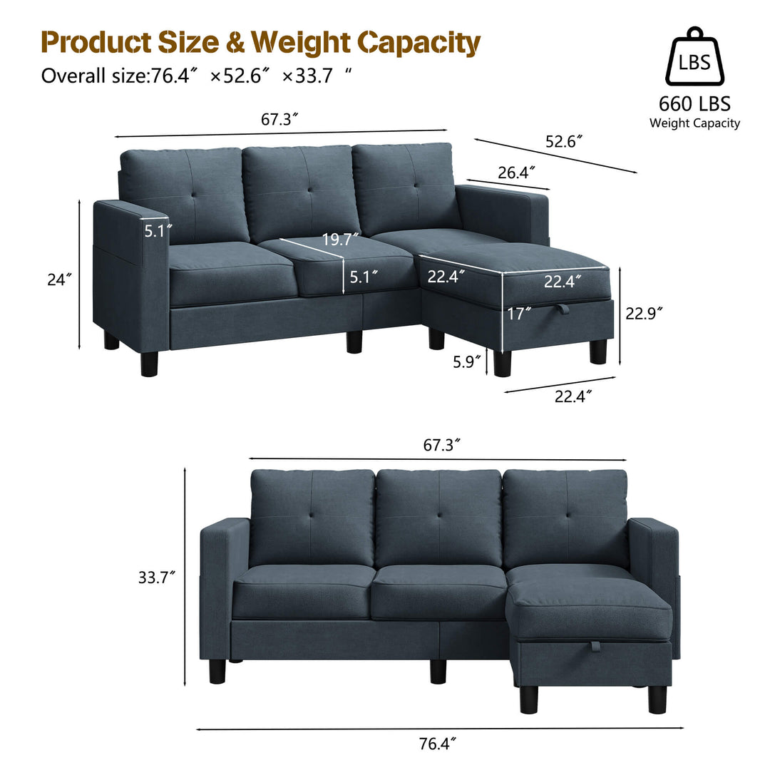  sectional couch WALSUNNY livingroom sectional couch sectional couch #color_dark-grey