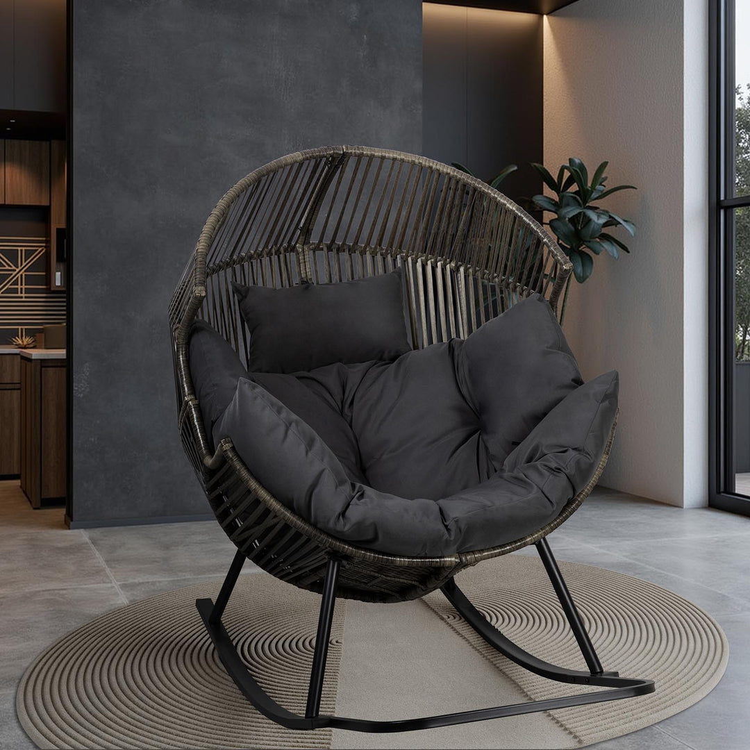 Rocking Chair Outdoor WQSLHX Oversized Patio Rocking Chair With