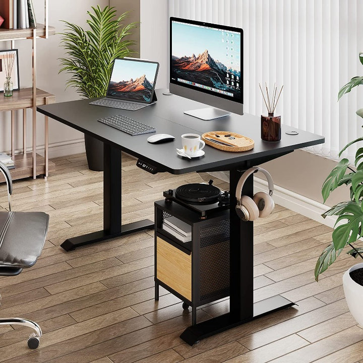 Walsunny Black Electric Office Ergonomic Desk#color_black