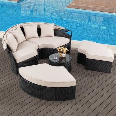 Walsunny Patio High Configuration/Classic Garden Round Day Bed