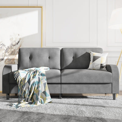 Walsunny 74‘’ Loveseat 2-Seat Modern Sofa Couch#color_light-grey