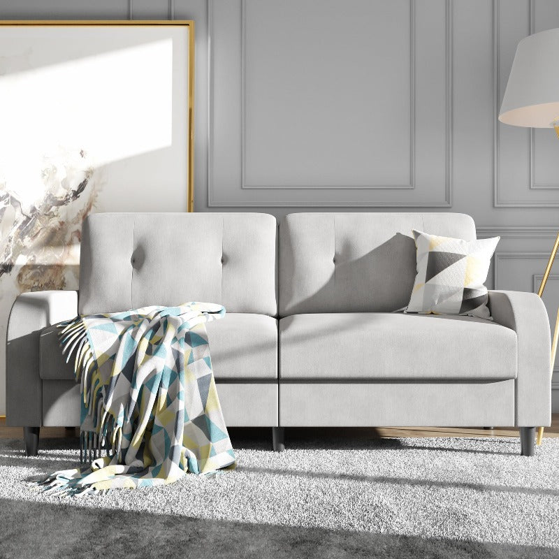 Walsunny 74‘’ Loveseat 2-Seat Modern Sofa Couch#color_white
