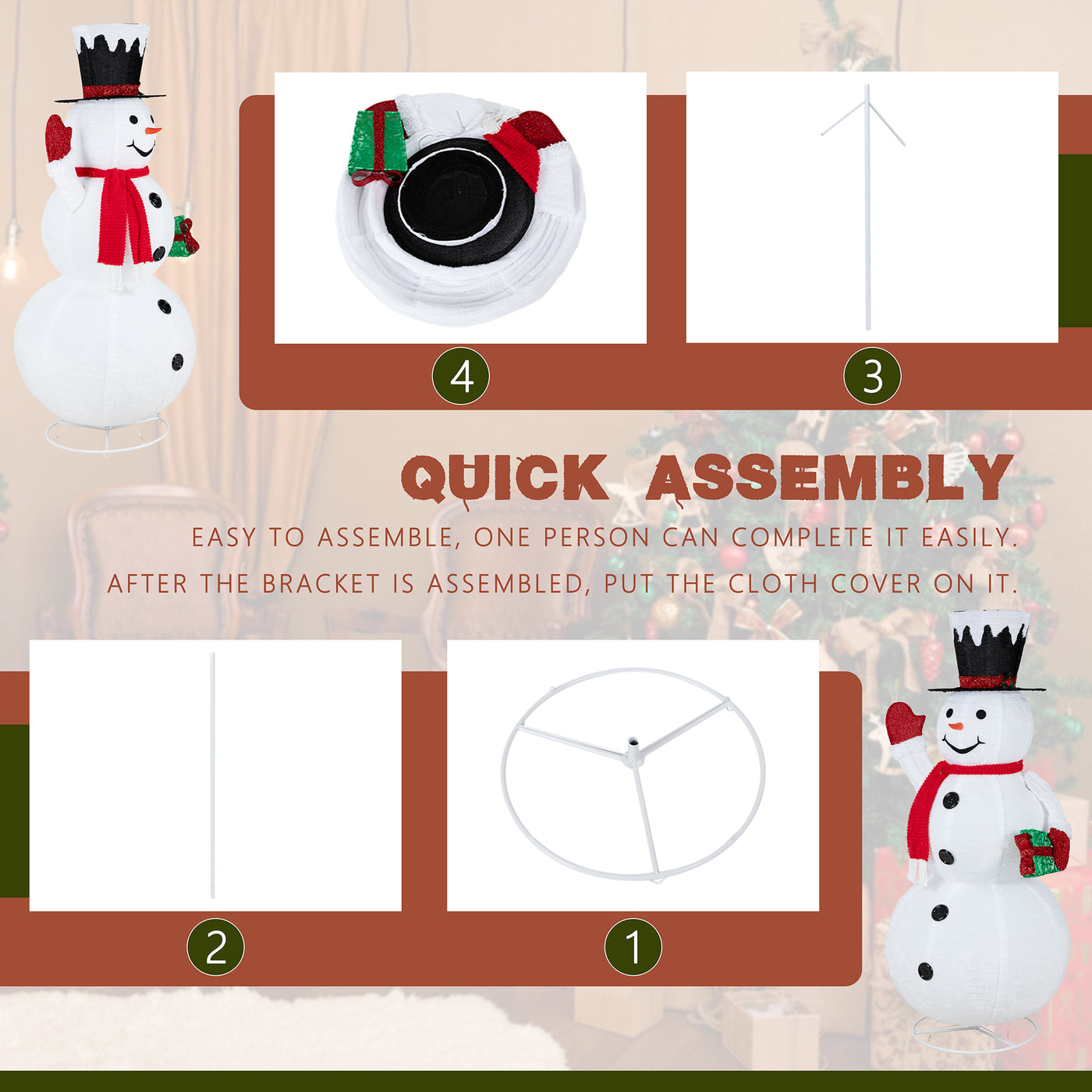 Walsunny LED Lighted Christmas Snowman, White Light