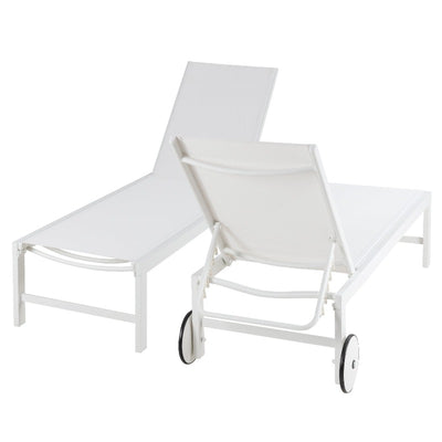 Walsunny Patio Furniture 2 Pieces Outdoor Lounge Chairs With Wheels#color_white