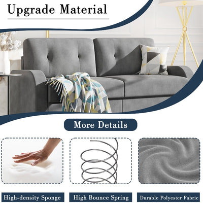 Walsunny 74‘’ Loveseat 2-Seat Modern Sofa Couch#color_light-grey