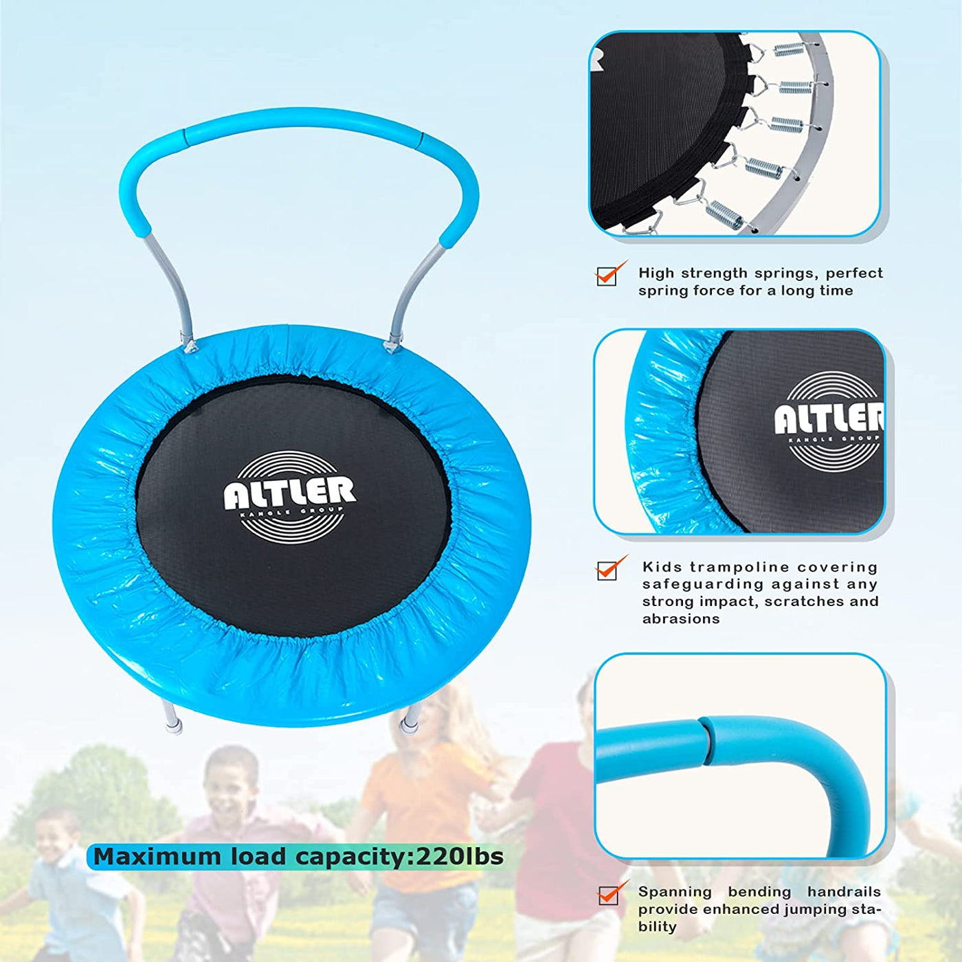 Altler 36-Inch Kids Mini Trampoline