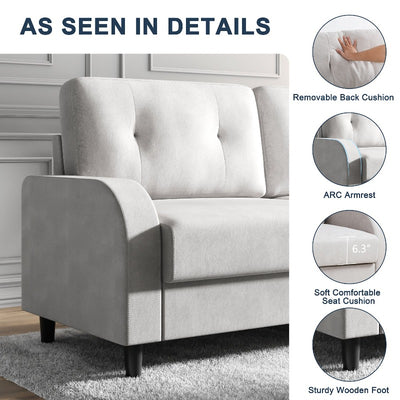 Walsunny 74‘’ Loveseat 2-Seat Modern Sofa Couch#color_white
