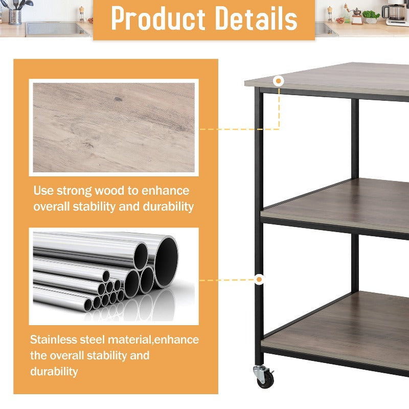 Walsunny 48‘’ Kitchen Multifunction Island & Bar Cart