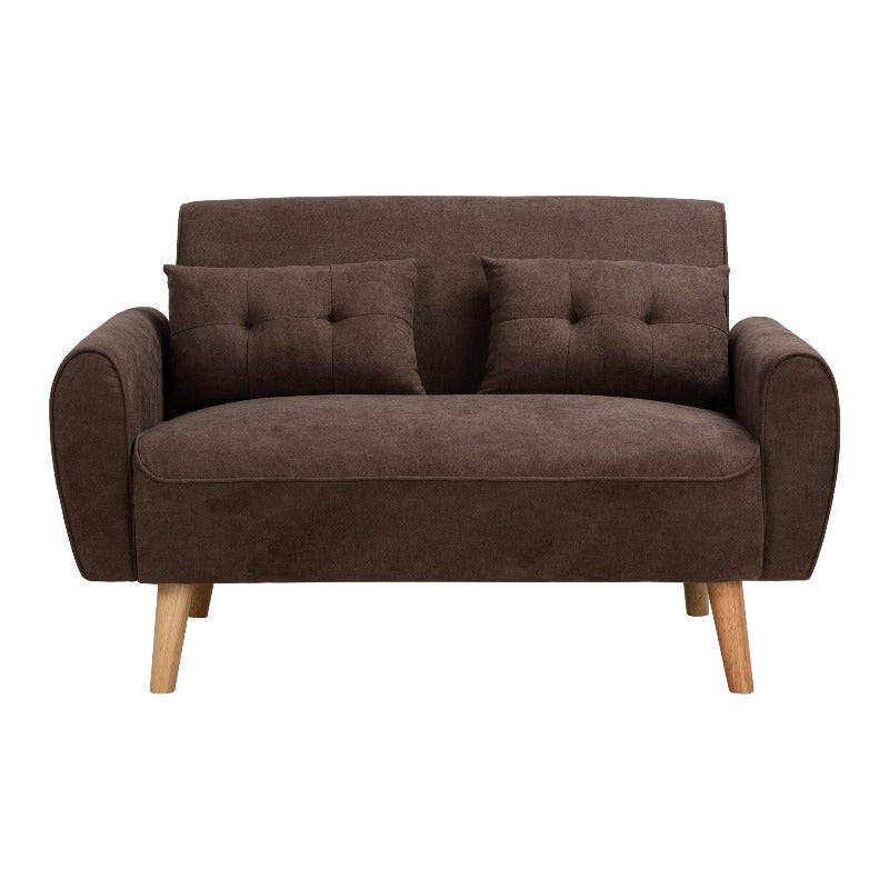 Walsunny 2-seat 47'' Small Modern Love Seat Sofa#color_brown
