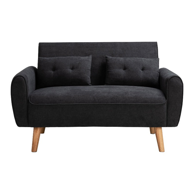 Walsunny 2-seat 47'' Small Modern Love Seat Sofa#color_black
