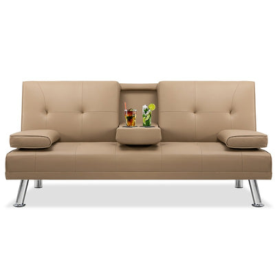 Walsunny Modern Convertible Sleeper Sofa Bed#color_khaki