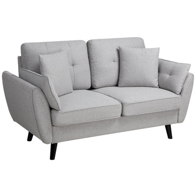 Walsunny 63‘’ Loveseat 2-Seat Sofa Couch With Pillows#color_light-grey