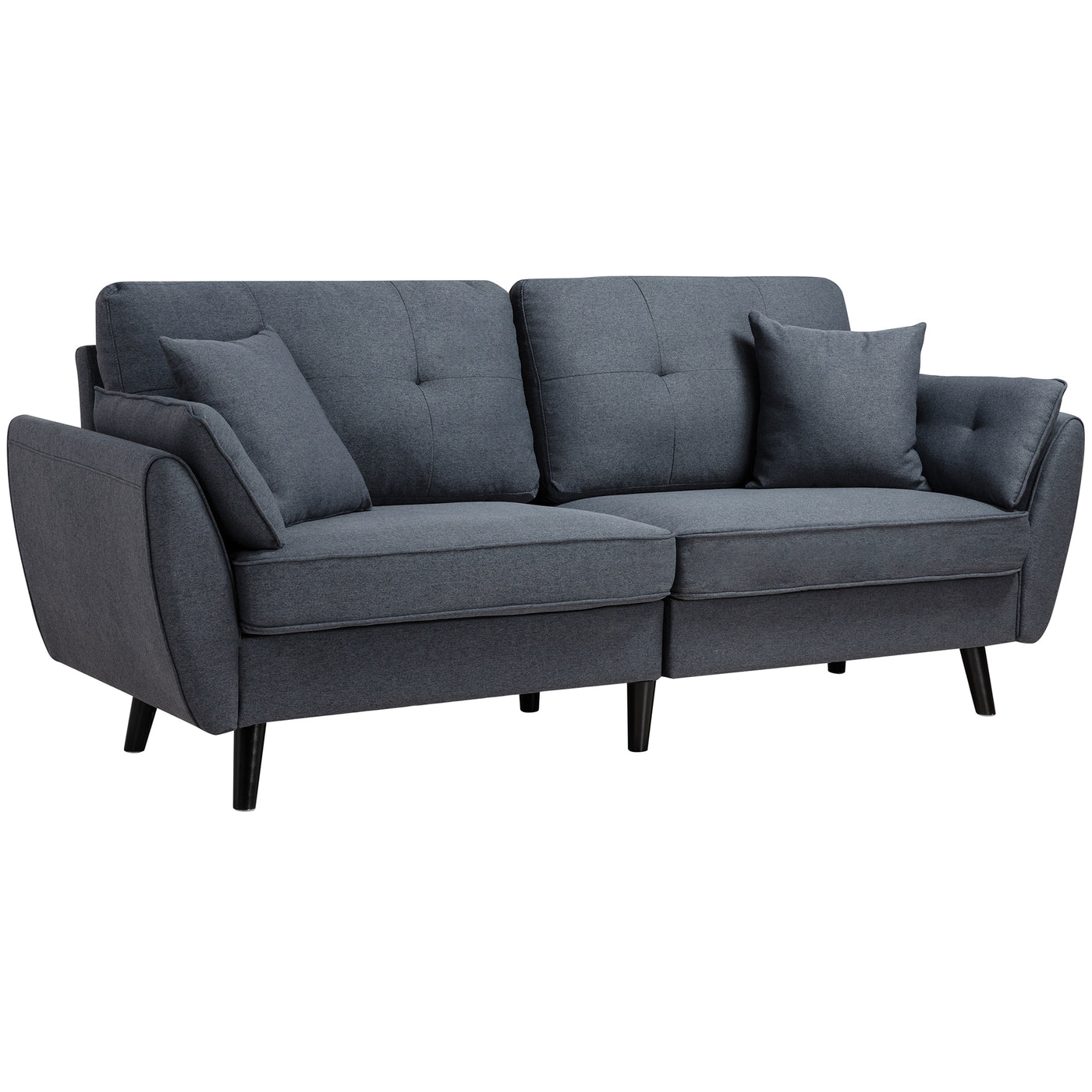 Walsunny 91‘’ 3-Seat Sofa Couch With Pillows#color_dark-grey
