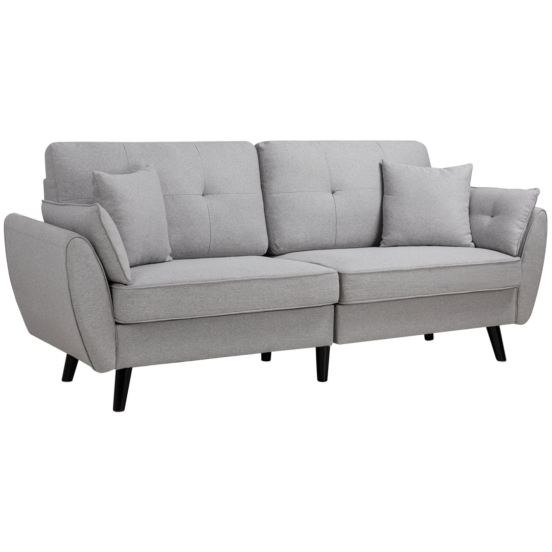 Walsunny 91‘’ 3-Seat Sofa Couch With Pillows#color_light-grey