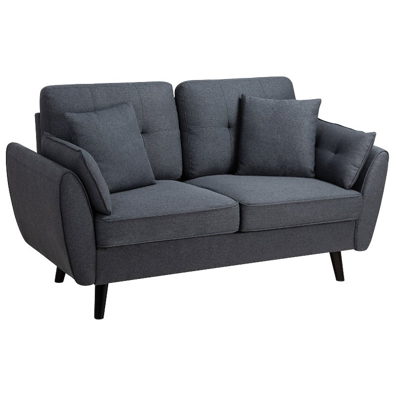 Walsunny 63‘’ Loveseat 2-Seat Sofa Couch With Pillows#color_dark-grey
