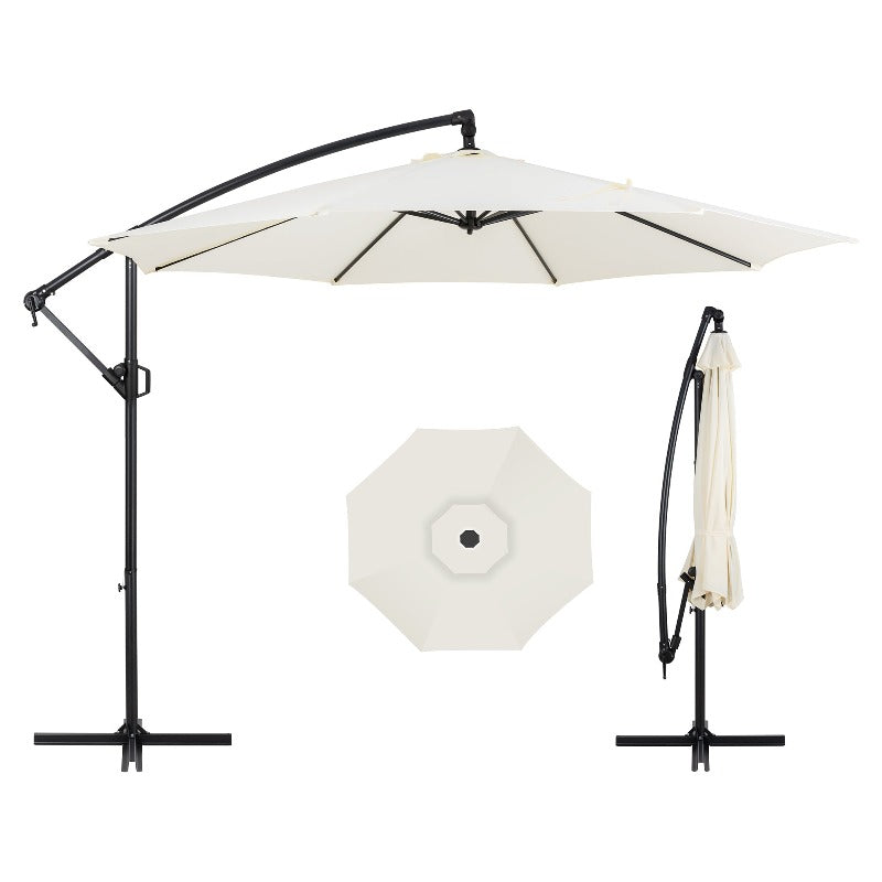 Walsunny Patio Offset Umbrella - 8.4FT#color_white
